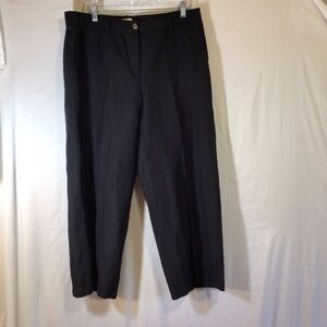 j jill women pants black size 14P linen blend casual career business work beach